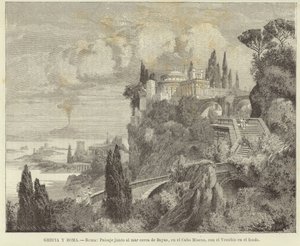 Grèce et Rome - Rome : Paysage au bord de la mer au Cap Misène avec le Vésuve en arrière-plan - Adolf Closs