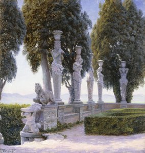Place avec cariatides dans les jardins de la Villa Farnese, Caprarola