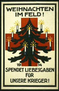 Campagne de Noël par la Croix-Rouge allemande demandant des colis à envoyer aux troupes en première ligne, pub. Munich - Adolf Munzer