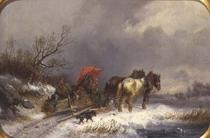 Un Traîneau en Hiver