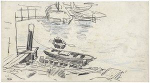 Quai avec des bateaux - Adolf le Comte