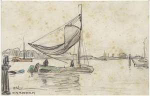 Voiliers sur la Zaan près de Zaandam - Adolf le Comte