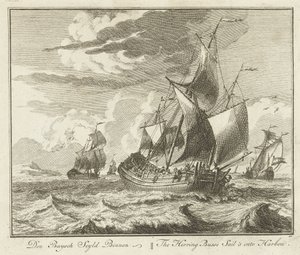 Bateau de hareng rentrant au port, vers 1725