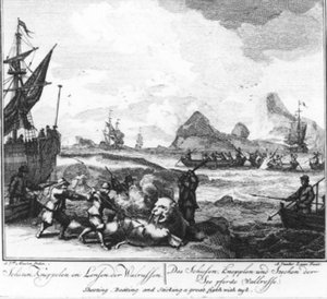 « Tirer sur les morses, les assommer et les harponner » (no 9 de la série sur la chasse à la baleine) - Adolf van der Laan