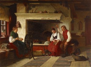 Au coin du feu, une scène de cour ostrobothnienne