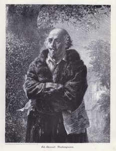 William Shakespeare, dramaturge anglais - Adolph Friedrich Erdmann von (after) Menzel