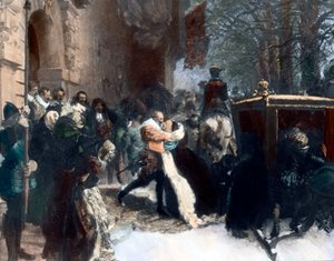 Le roi suédois Gustav Adolf accueille sa femme, Maria Eleonora de Brandebourg
