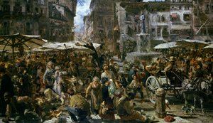 Le marché de Vérone - Adolph Menzel