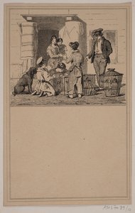 Oiseaux en captivité. N° 9 dans Chr. Winther et M. Rørbye, "25 Images pour petits enfants" - Johan Adolph Kittendorff