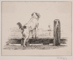 Le chien sur la plage - Johan Adolph Kittendorff