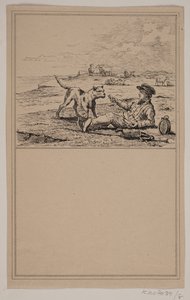 Le berger et le chien. N° 7 dans Chr. Winther et M. Rørbye, 25 images pour petits enfants - Johan Adolph Kittendorff