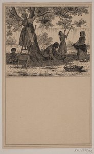 Sous le pommier. Nr. 21 dans Chr. Winther et M. Rørbye, "25 Images pour petits enfants" - Johan Adolph Kittendorff
