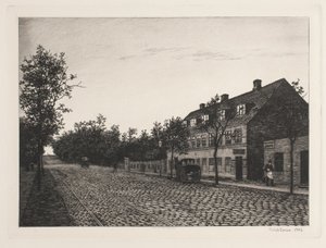 Scène de rue dans une banlieue de Copenhague