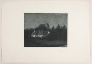 Soirée au clair de lune dans le village de Borup