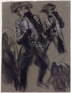 Étude de modèle représentant un officier avec un chandelier - Adolph Menzel