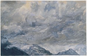 Ciel nuageux au-dessus des sommets - Adolph Menzel