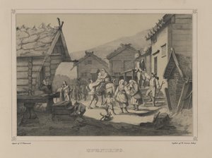 Illustration du livre Norge fremstillet i Tegninger par Asbjørnsen, P.Chr. et publié par Chr. Tønsberg (no, 1848) - Adolph Tidemand