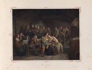 Illustration du livre Norske Folkelivsbilleder par Tidemand, Adolph et publié par Chr. Tønsberg (Christiania, 1858) - Adolph Tidemand
