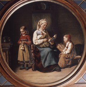 Mère enseignant - Adolph Tidemand
