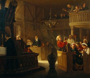Service dans une église du pays norvégien