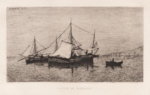 Bateau de pêche Bateau de navigation côtière Côte italienne, 1874 - Adolphe Appian