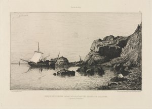 Bateau de pêche faisant escale aux rochers de Collioure