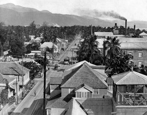 Rue du port est, Kingston, Jamaïque, vers 1905