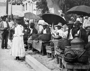 Vendeurs de tabac en corde, Jamaïque, vers 1905