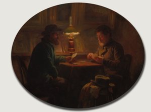 Partie de cartes chez "le Père Martin" - Adolphe Felix Cals