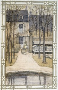 Vie des abeilles : apiculteur et ses ruches - dessin par A. Giraudon - Adolphe Giraudon