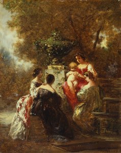 Figures dans un parc - Adolphe Joseph Thomas Monticelli