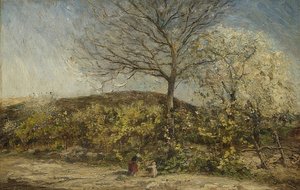 Paysage avec verger en fleurs - Adolphe Joseph Thomas Monticelli