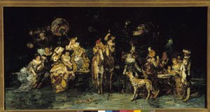 Fête nocturne dans un parc - Adolphe Joseph Thomas Monticelli