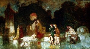 Scène dans le parc - Adolphe Joseph Thomas Monticelli