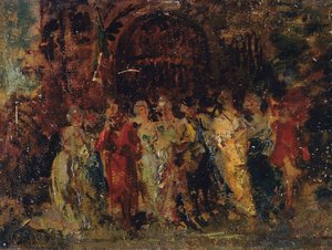 Procession de mariage - Adolphe Joseph Thomas Monticelli