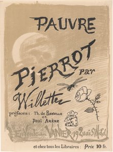 Affiche pour Pauvre Pierrot par Adolphe Léon Willette