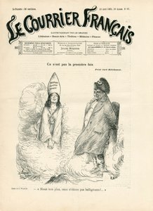 Couverture de "Le Courrier français", numéro 33, Satirique en N & B - Adolphe Leon Willette
