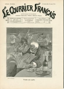 Couverture du Courrier français, numéro 43, Satirique en N & B