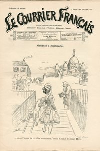 Couverture de "Le Courrier français", numéro 5, Satirique en N & B - Adolphe Leon Willette