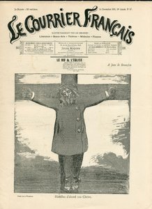 Couverture de "Le Courrier français", numéro 47, Satirique en N & B - Adolphe Leon Willette