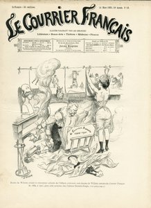 Illustration de Adolphe dit Willette (1857-1926) pour la couverture de Le Courrier français - Adolphe Leon Willette