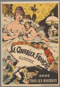 Werbeplakat: Le Courrier Français illustré in den Kiosken - Adolphe Leon Willette