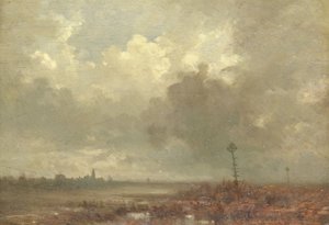 Vue de rivière au soir - Adolphe Mouilleron