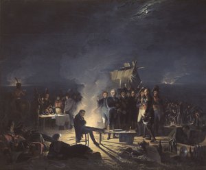 Bivouac de Napoléon sur le champ de bataille de Wagram dans la nuit du 5 au 6 juillet 1809