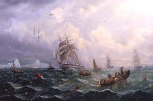 Navires dans une mer agitée de Scarborough