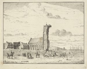 Tour effondrée à Egmond aan Zee, 1741