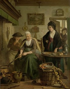Femme cuisinant des crêpes