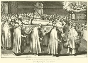 Funérailles de Saint Ignace à Santa Maria Della Strada (gravure)