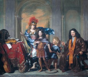 Néerlandais : Allegorische portretgroep van de familie De Bordes met Minerva Portrait de groupe allégorique, montrant probablement Anthony de Bordes Sr. laissant son fils Anthony aux bons soins de Minerva