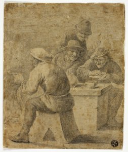 Quatre paysans à table - Adriaen Brouwer